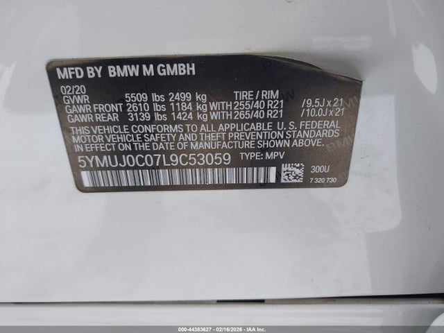 2020 BMW X4 M 5YMUJ0C07L9C53059 Photo 8