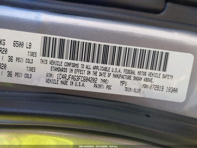 Jeep Grand Cherokee Altitude 2015 1C4RJFAG3FC604202 Image 9