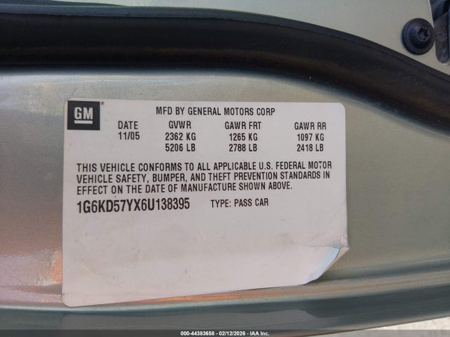 2006 CADILLAC DTS 1G6KD57YX6U138395 Photo 8