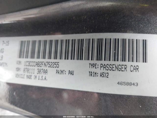 Продажа на аукционе авто 2015 Chrysler 200 Limited, vin: 1C3CCCAB2FN752255, номер лота: 44383665
