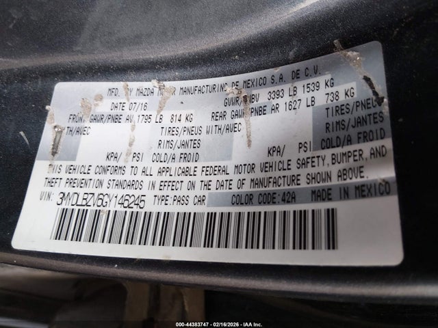 3MYDLBZV6GY146245 Scion IA