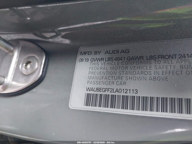 Продаж на аукціоні авто 2020 Audi A3 Premium 45 Tfsi S Line Quattro S Tronic, vin: WAUBEGFF2LA012113, номер лоту: 44383797