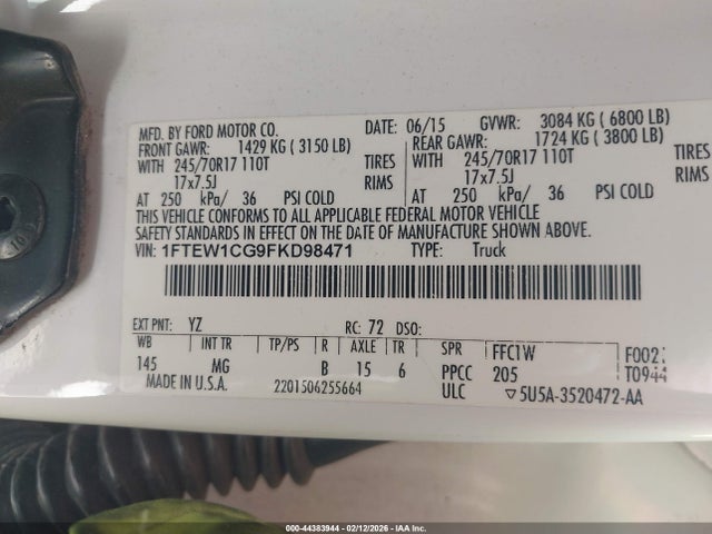 Ford F-150 Xlt 2015 1FTEW1CG9FKD98471 Image 9