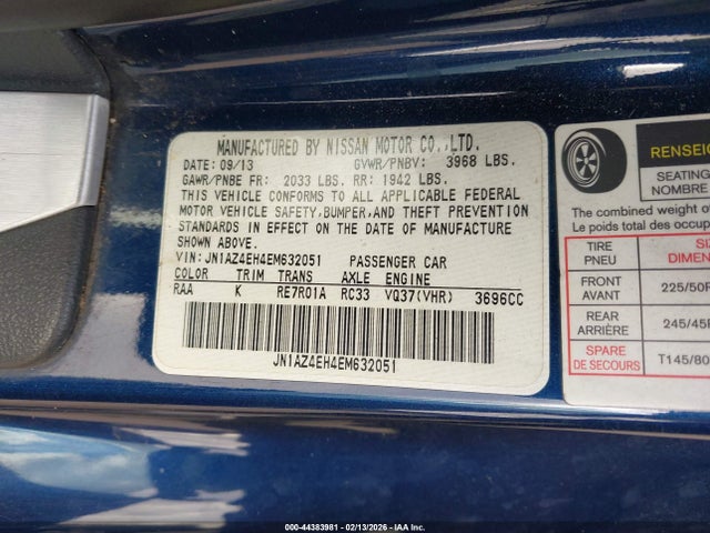 2014 NISSAN 370Z JN1AZ4EH4EM632051 Photo 8