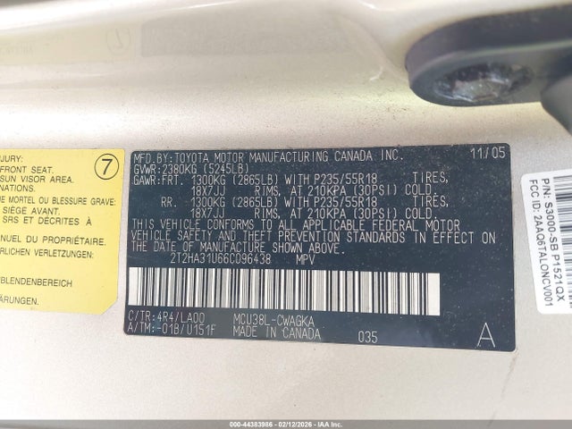Aukcja sprzedaży 2006 Lexus Rx 330, vin: 2T2HA31U66C096438, numer aukcji: 44383986