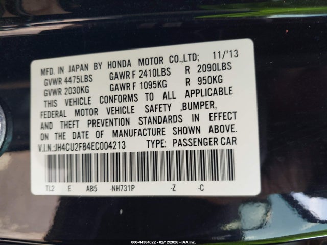 Aukcja sprzedaży 2014 Acura Tsx 2.4, vin: JH4CU2F84EC004213, numer aukcji: 44384022