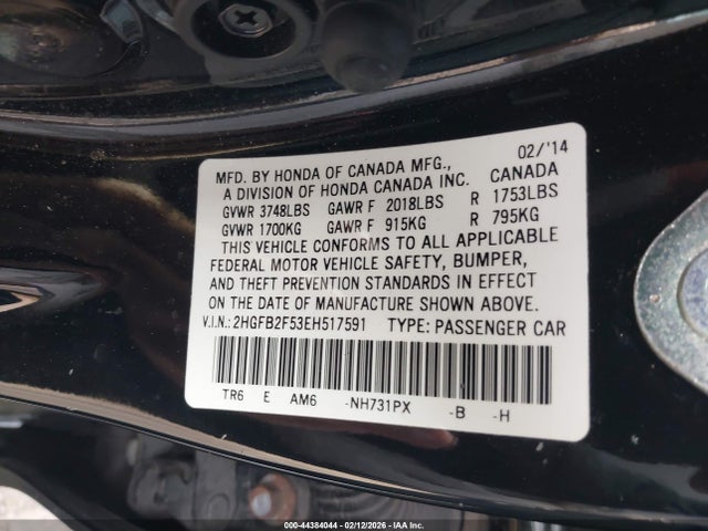 Honda Civic Lx 2014 2HGFB2F53EH517591 Image 9