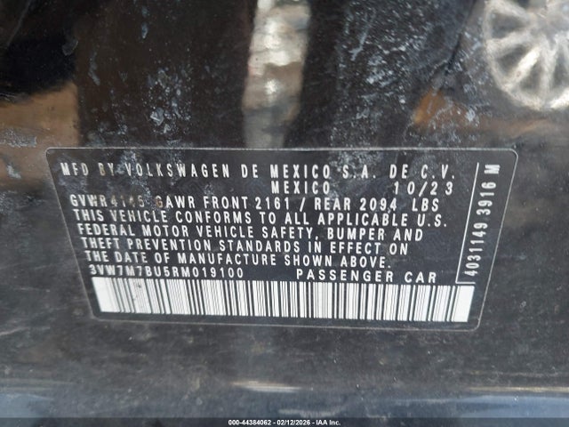 44384062 :رقم المزاد ، 3VW7M7BU5RM019100 vin ، 2024 Volkswagen Jetta 1.5t Se مزاد بيع
