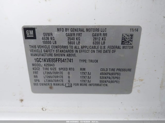1GC1KVE85FF541741 Chevrolet Silverado 2500hd Lt