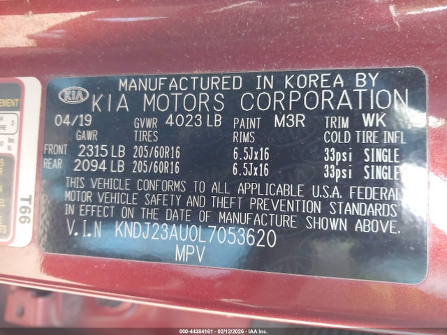 KNDJ23AU0L7053620 KIA SOUL LX