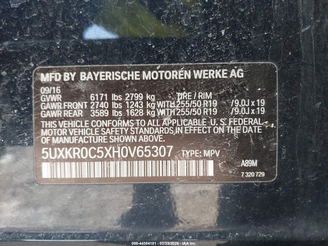 Aukcja sprzedaży 2017 Bmw X5 Xdrive35i, vin: 5UXKR0C5XH0V65307, numer aukcji: 44384181
