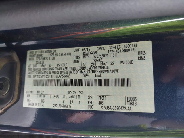 2015 FORD F-150 1FTEW1CF1FKD75662 Photo 8