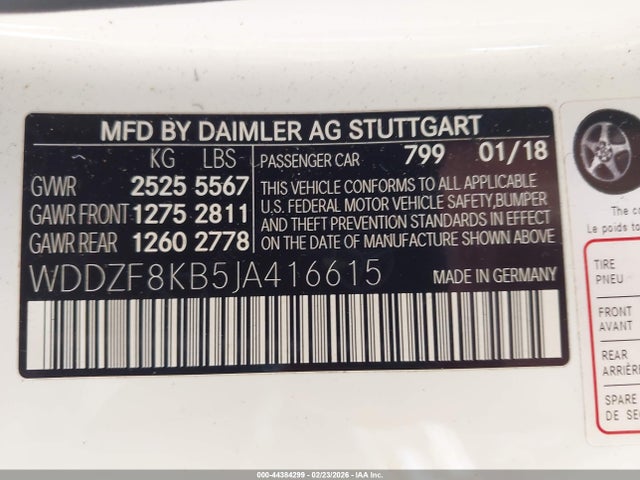 WDDZF8KB5JA416615 Mercedes-Benz Amg E 63 S 4matic