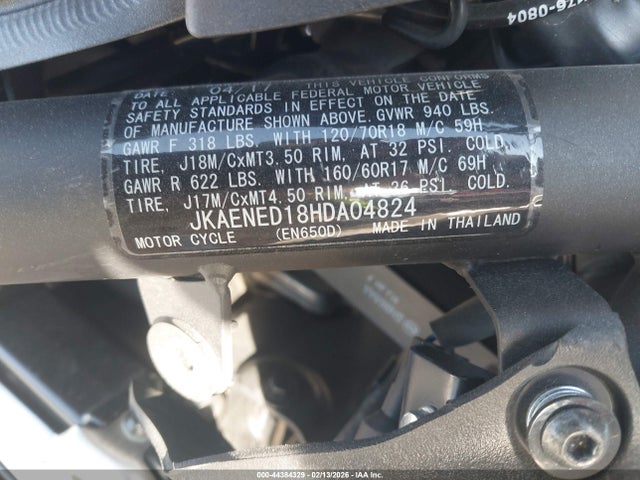 2017 KAWASAKI EN650 JKAENED18HDA04824 Photo 9