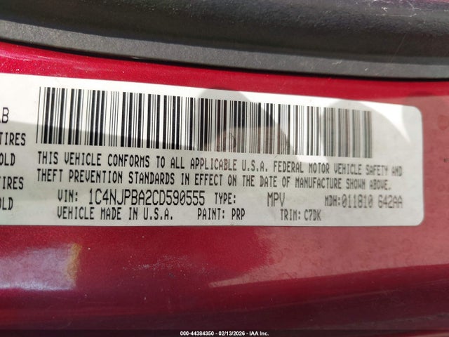 2012 JEEP PATRIOT 1C4NJPBA2CD590555 Photo 8