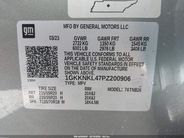 2023 Gmc Acadia Fwd Sle მანქანა იყიდება აუქციონზე, vin: 1GKKNKL47PZ200906, აუქციონის ნომერი: 44384382