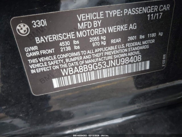 2018 BMW 330I WBA8B9G53JNU98408 Photo 8