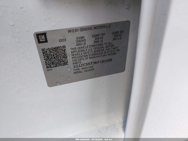 1G1ZC5ST3KF181428 Chevrolet Malibu 1fl