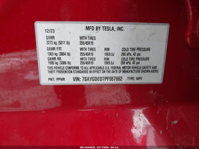 2023 TESLA MODEL Y 7SAYGDED7PF957662 Photo 8
