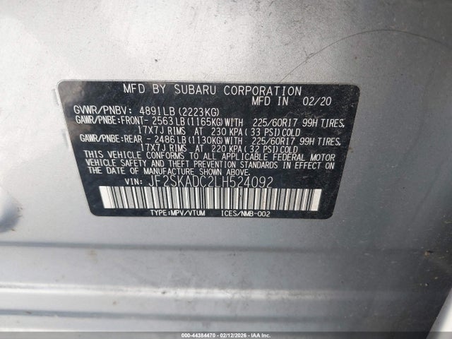 Subaru Forester 2020 JF2SKADC2LH524092 Image 9