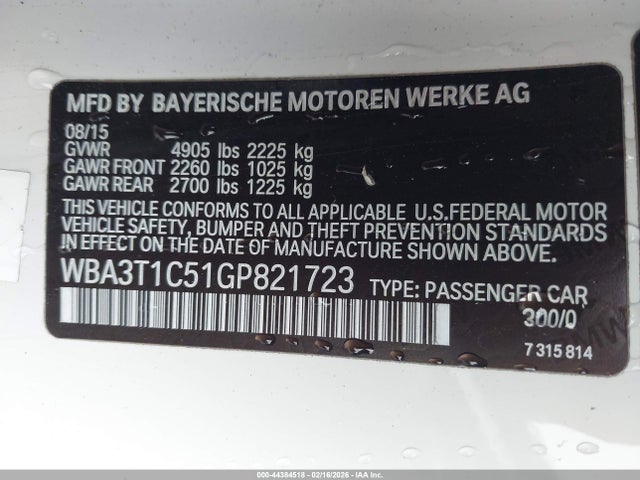 Aukcja sprzedaży 2016 Bmw 428i Xdrive, vin: WBA3T1C51GP821723, numer aukcji: 44384518