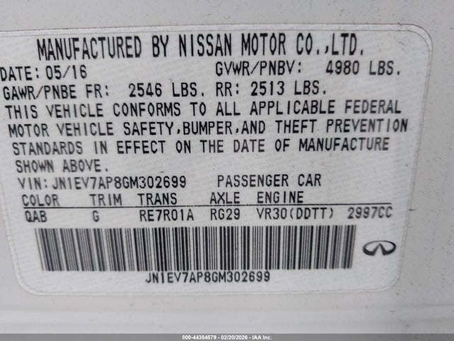 JN1EV7AP8GM302699 Infiniti Q50 3.0t Premium