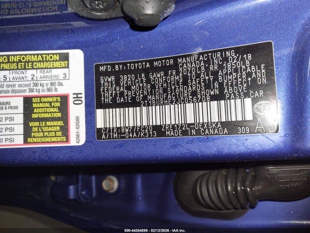 2018 TOYOTA COROLLA 2T1BURHE2JC056708 Photo 8