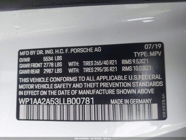 2020 PORSCHE MACAN WP1AA2A53LLB00781 Photo 8
