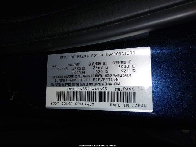 JM1GJ1W55G1441695 Mazda Mazda6 I Grand Touring