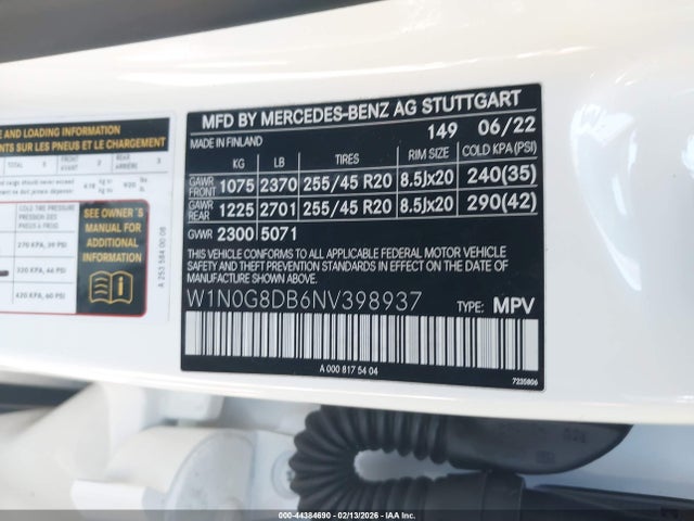 2022 MERCEDES-BENZ GLC 300 W1N0G8DB6NV398937 Photo 8