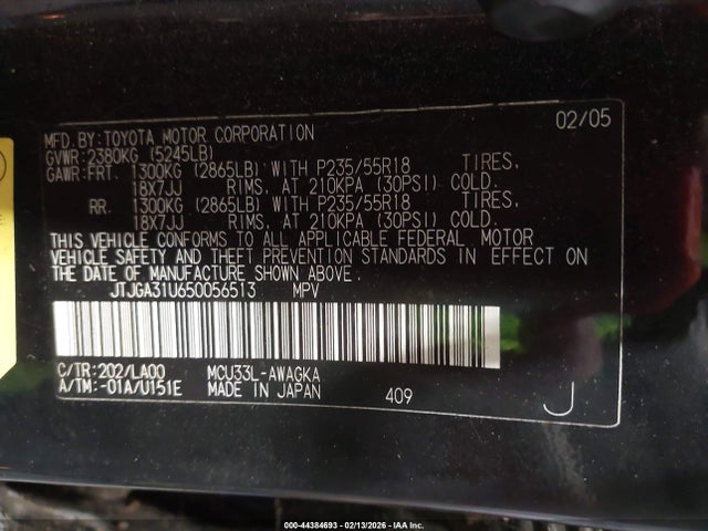 Продажа на аукционе авто 2005 Lexus Rx 330, vin: JTJGA31U650056513, номер лота: 44384693
