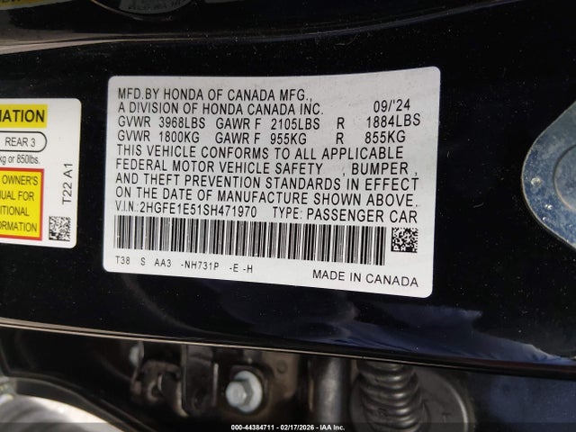 2025 HONDA CIVIC SI 2HGFE1E51SH471970 Photo 8