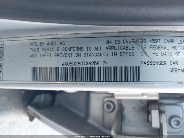1999 AUDI A4 WAUED28D7XA258174 Photo 8