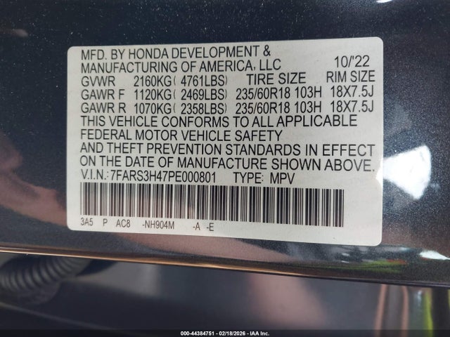 Honda Cr-v Ex 2wd 2023 7FARS3H47PE000801 Image 9