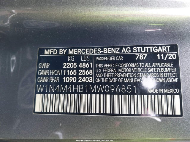 W1N4M4HB1MW096851 Mercedes-Benz Glb 250 4matic