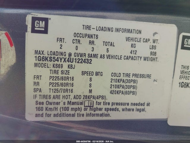 2004 CADILLAC SEVILLE 1G6KS54YX4U122432 Photo 8