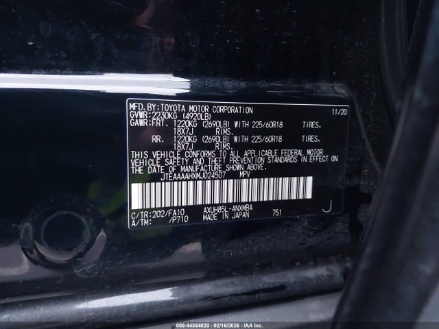 2021 TOYOTA VENZA JTEAAAAHXMJ024507 Photo 8