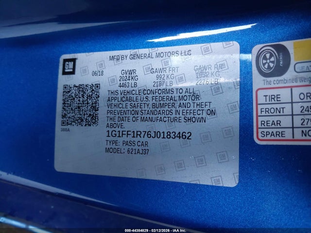 Chevrolet Camaro 1ss 2018 1G1FF1R76J0183462 Image 9