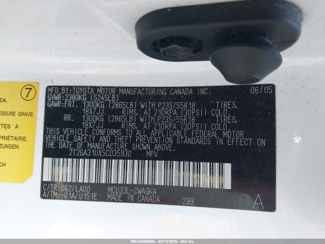Продажа на аукционе авто 2005 Lexus Rx 330, vin: 2T2GA31UX5C035930, номер лота: 44384856