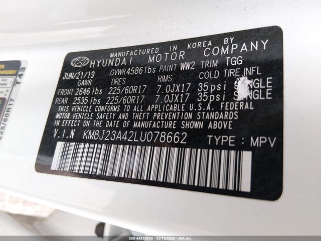 2020 HYUNDAI TUCSON KM8J23A42LU078662 Photo 8