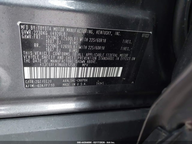 2022 TOYOTA RAV4 HYBRID 4T3E6RFV1NU091259 Photo 8