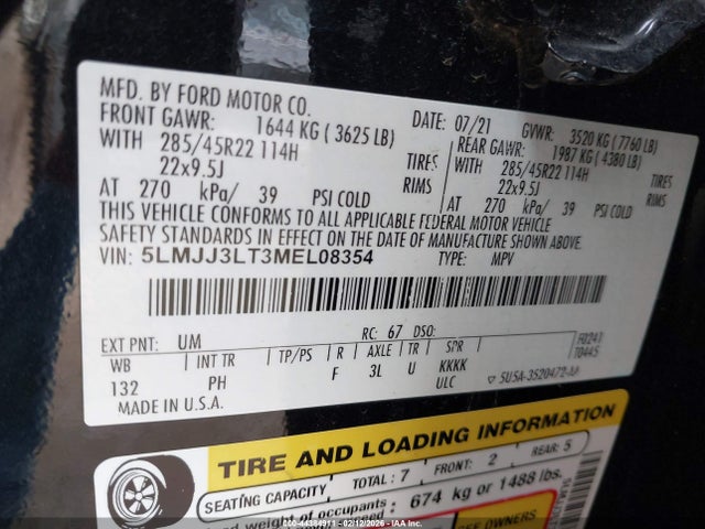 2021 LINCOLN NAVIGATOR 5LMJJ3LT3MEL08354 Photo 8