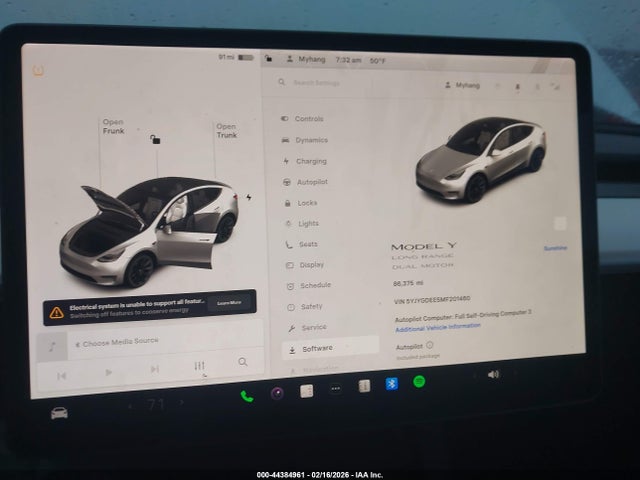 2021 Tesla Model Y Long Range Dual Motor All-wheel Drive მანქანა იყიდება აუქციონზე, vin: 5YJYGDEE5MF201460, აუქციონის ნომერი: 44384961