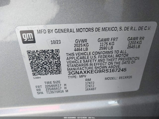 3GNAXKEG9RS167245 Chevrolet Equinox Fwd Lt