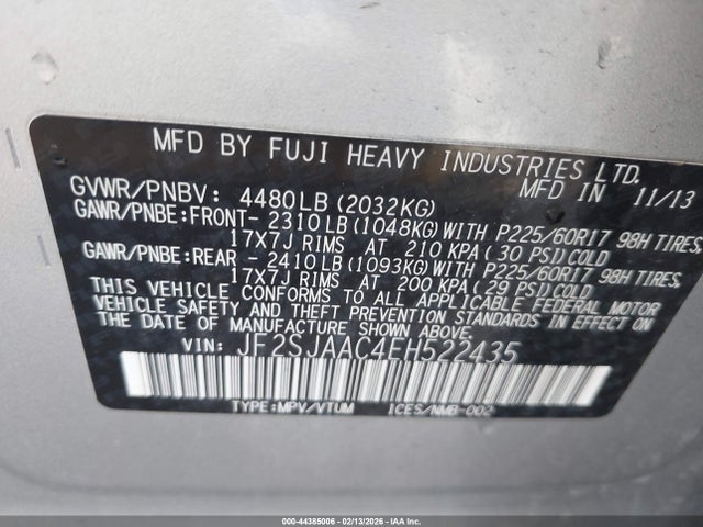 Subaru Forester 2.5i 2014 JF2SJAAC4EH522435 Image 9