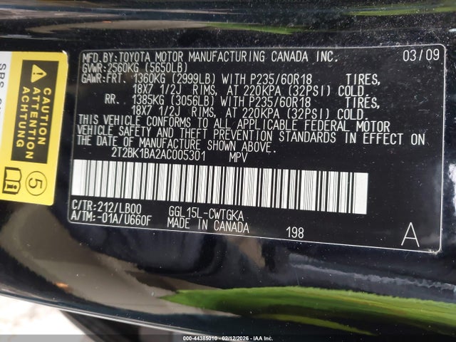 Продажа на аукционе авто 2010 Lexus Rx 350, vin: 2T2BK1BA2AC005301, номер лота: 44385010