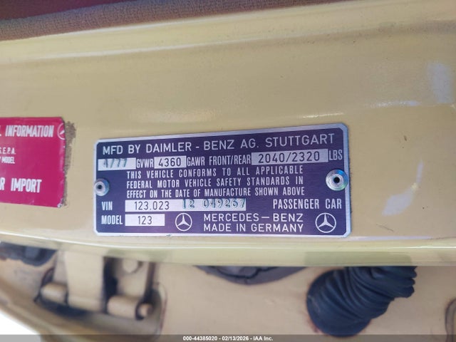 1977 MERCEDES 230 12302312049267 Photo 8