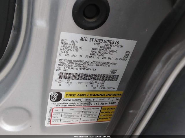 1FMJK1GT6HEA71153 Ford Expedition El Xl