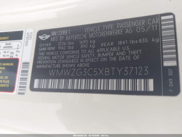 2011 MINI COOPER S CLUBMAN WMWZG3C5XBTY37123 Photo 8