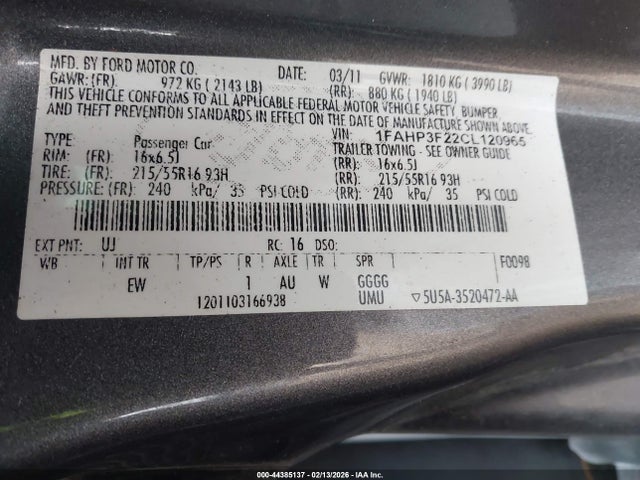 2012 FORD FOCUS 1FAHP3F22CL120965 Photo 8